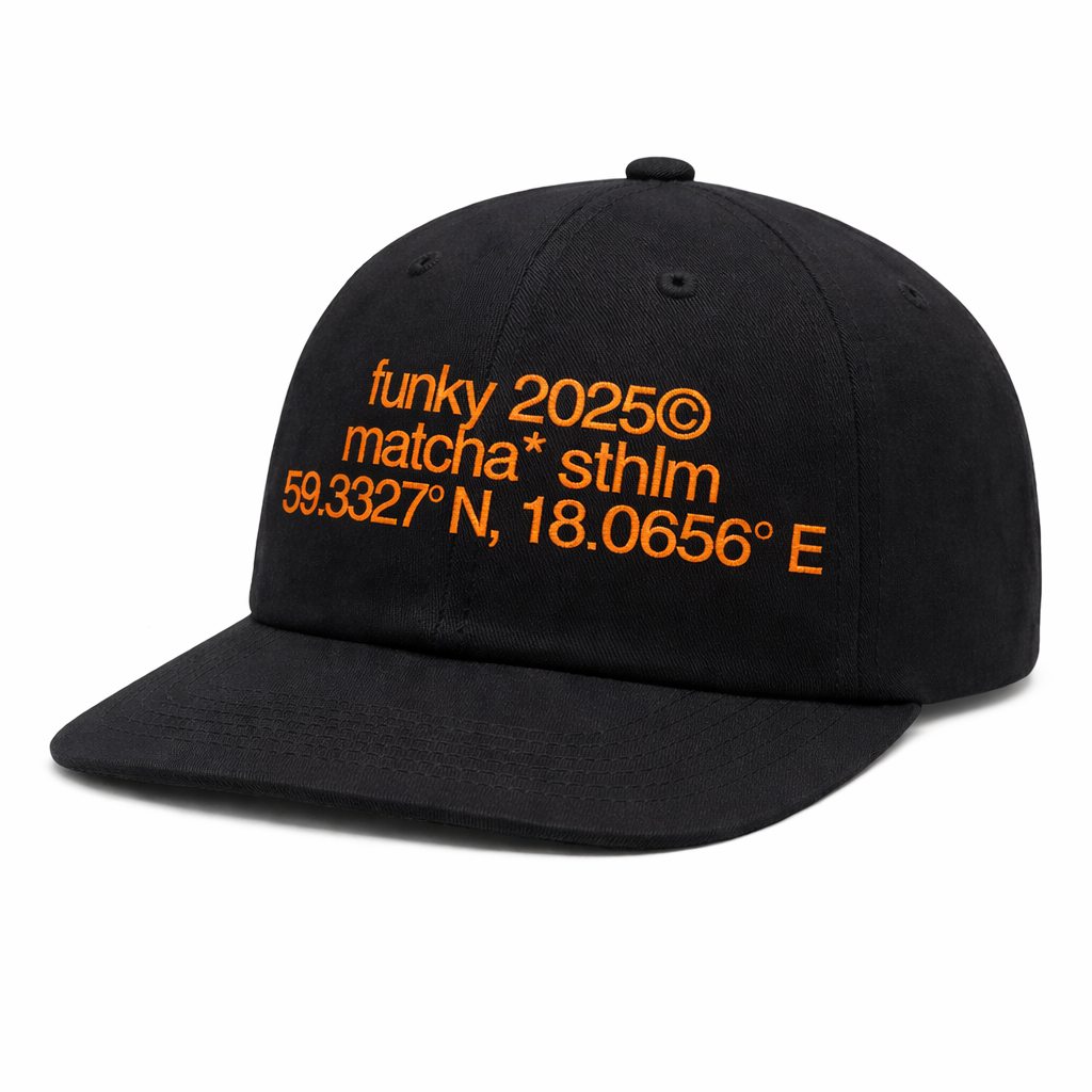 Funky Matcha Logo Hat - Black/ Orange