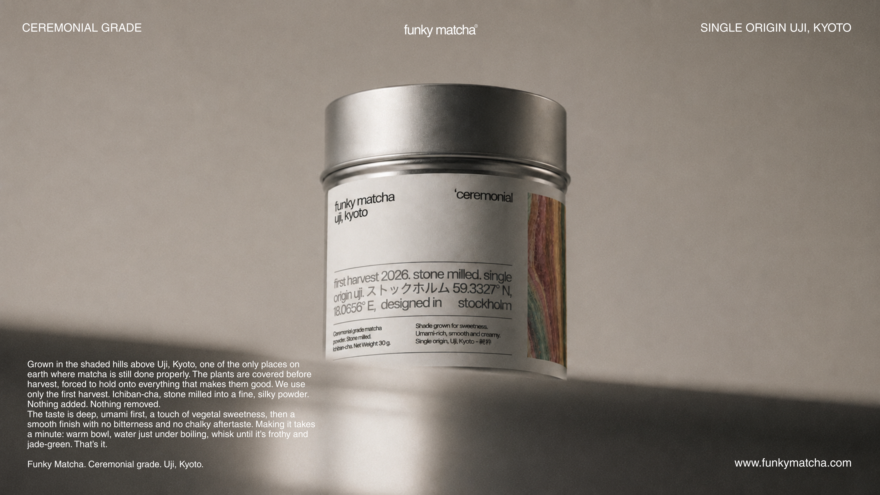 Ceremonial Matcha Powder — Single Origin Uji, Kyoto | 30g