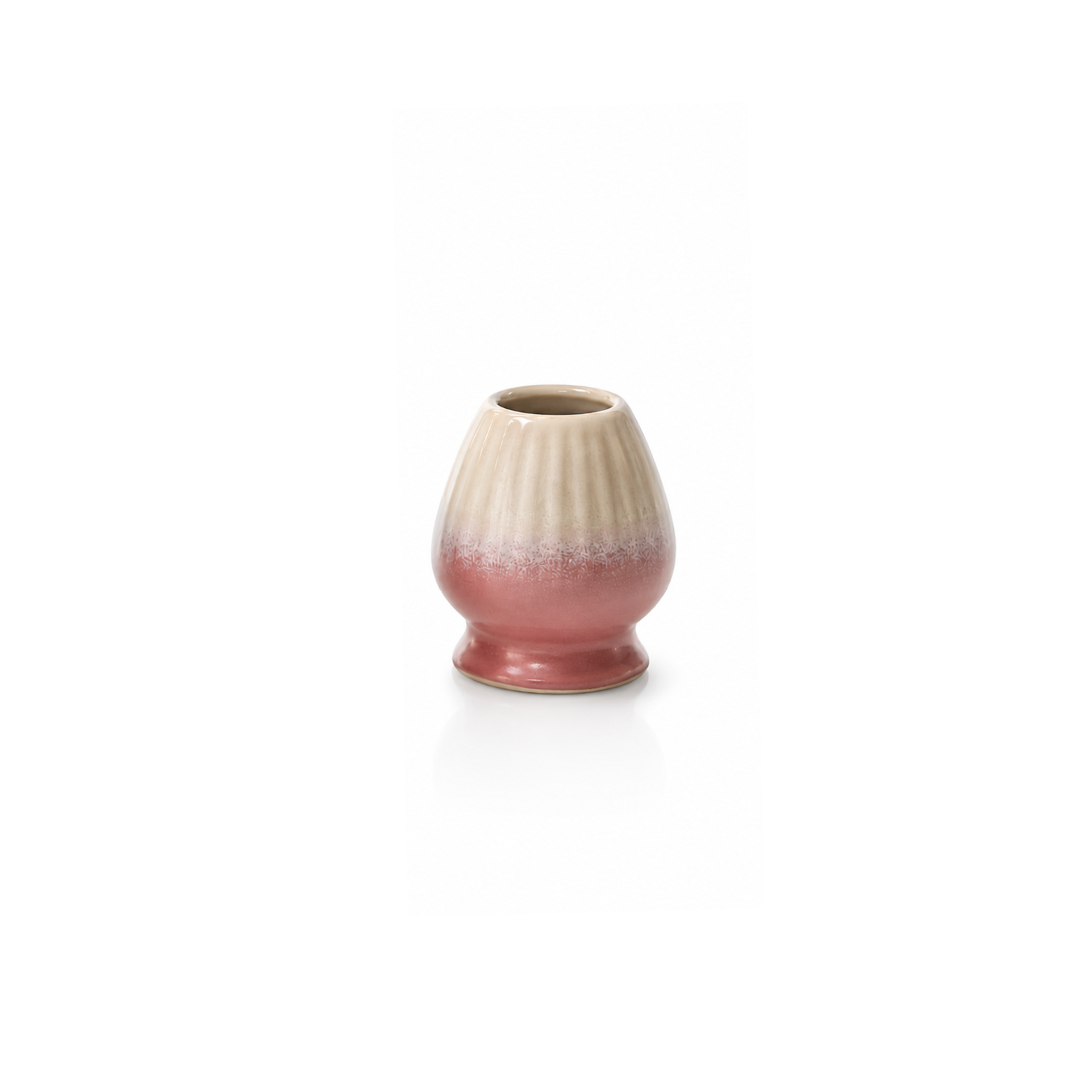 Pink Ombré Ceramic Matcha Bowl & Whisk Holder Set