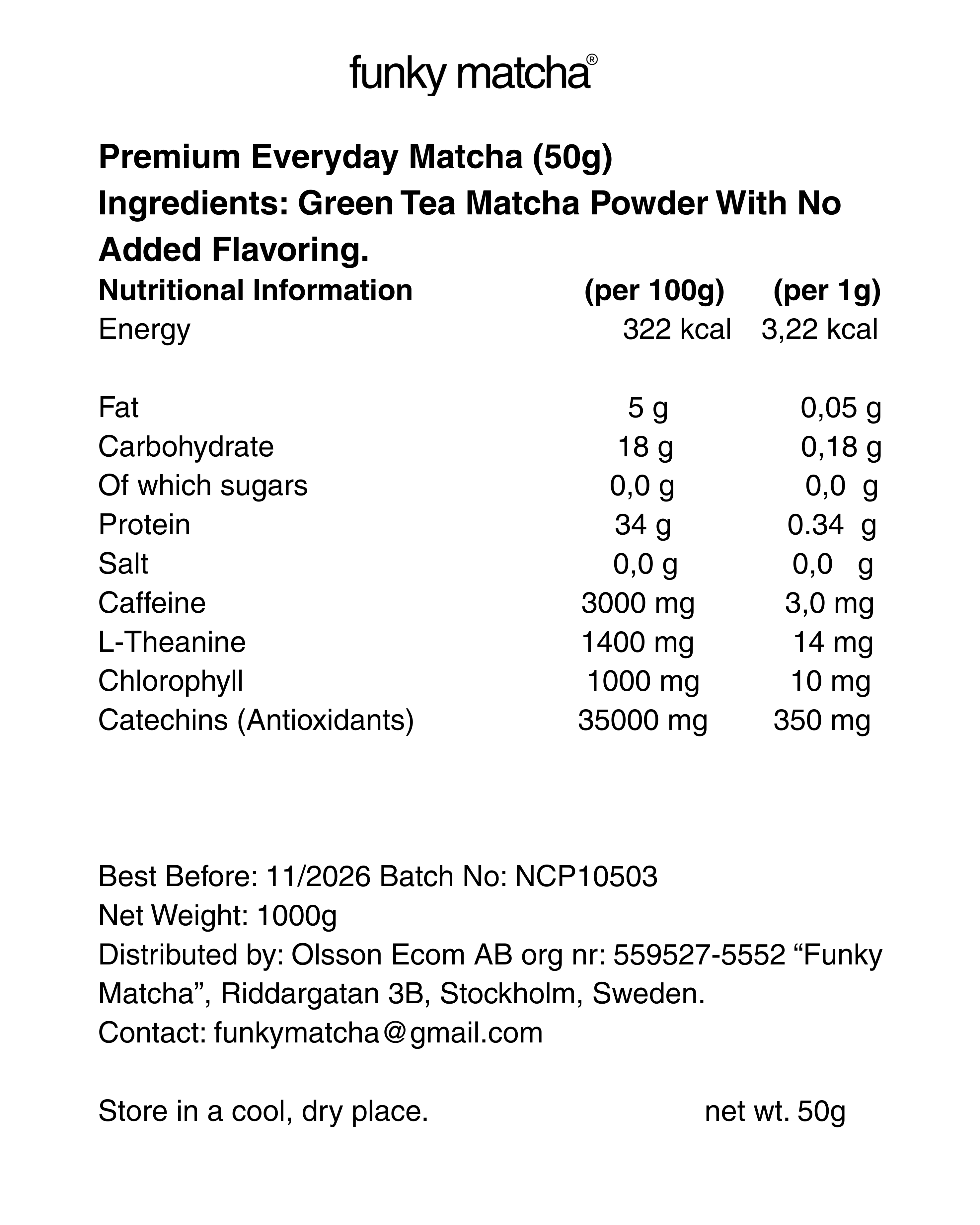 Premium Everyday Matcha 50g