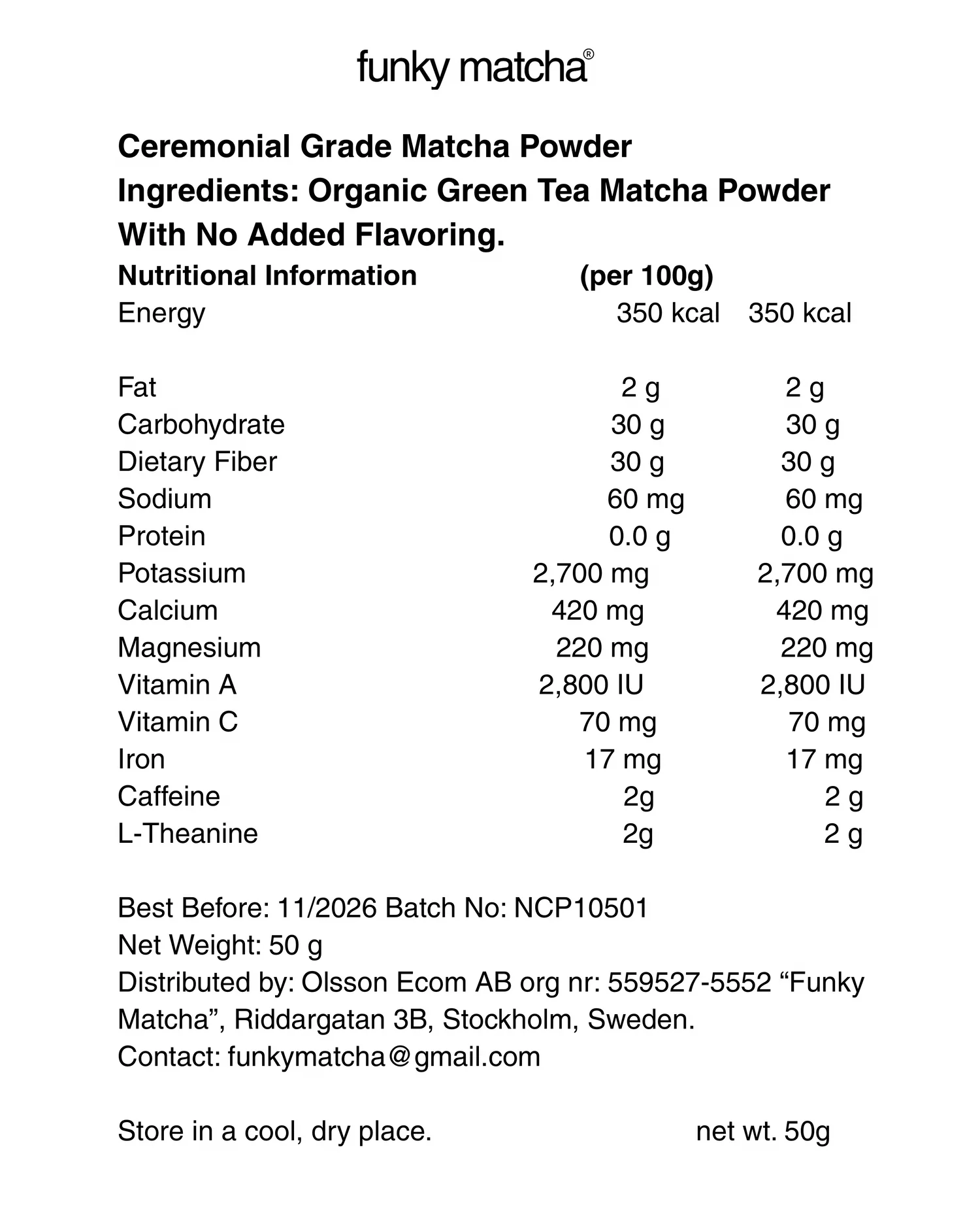 FUNKY MATCHA Ceremonial 50g