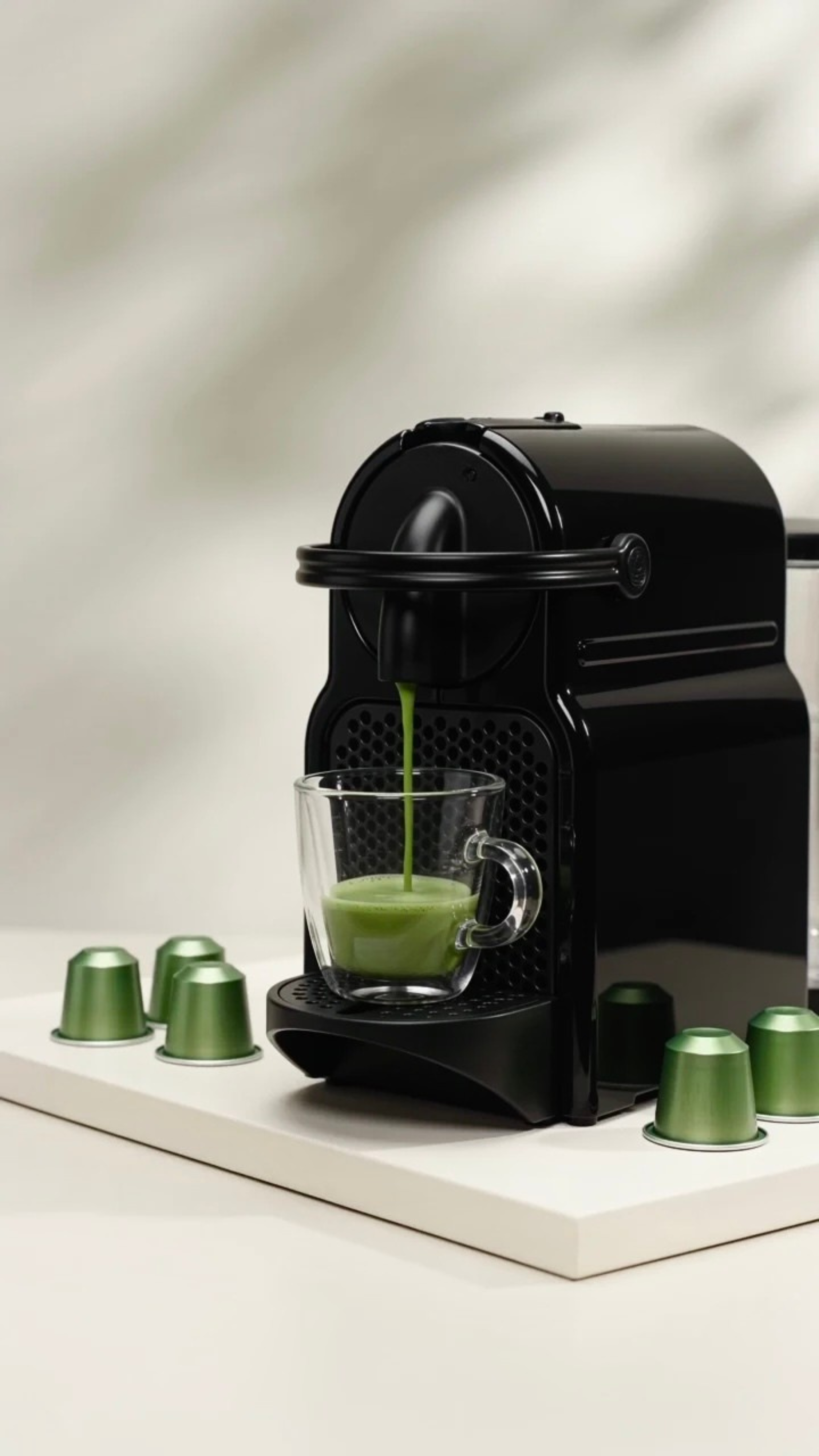 funky matcha ceremonial matcha pods in use