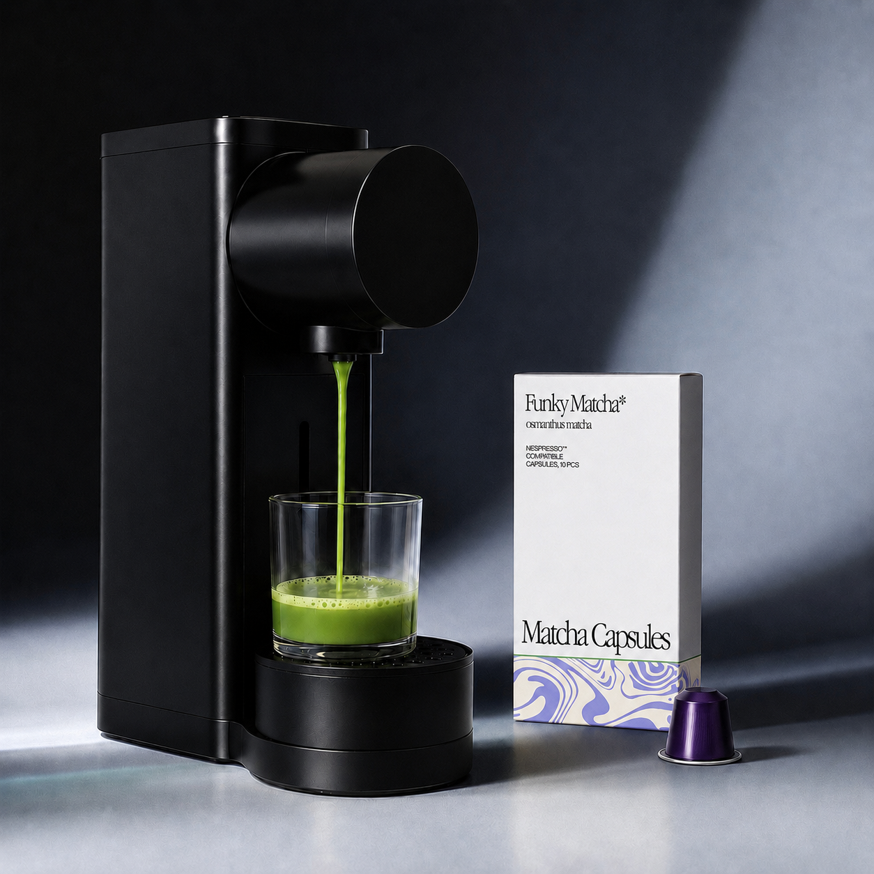funky matcha osmanthus nespresso pods hero image
