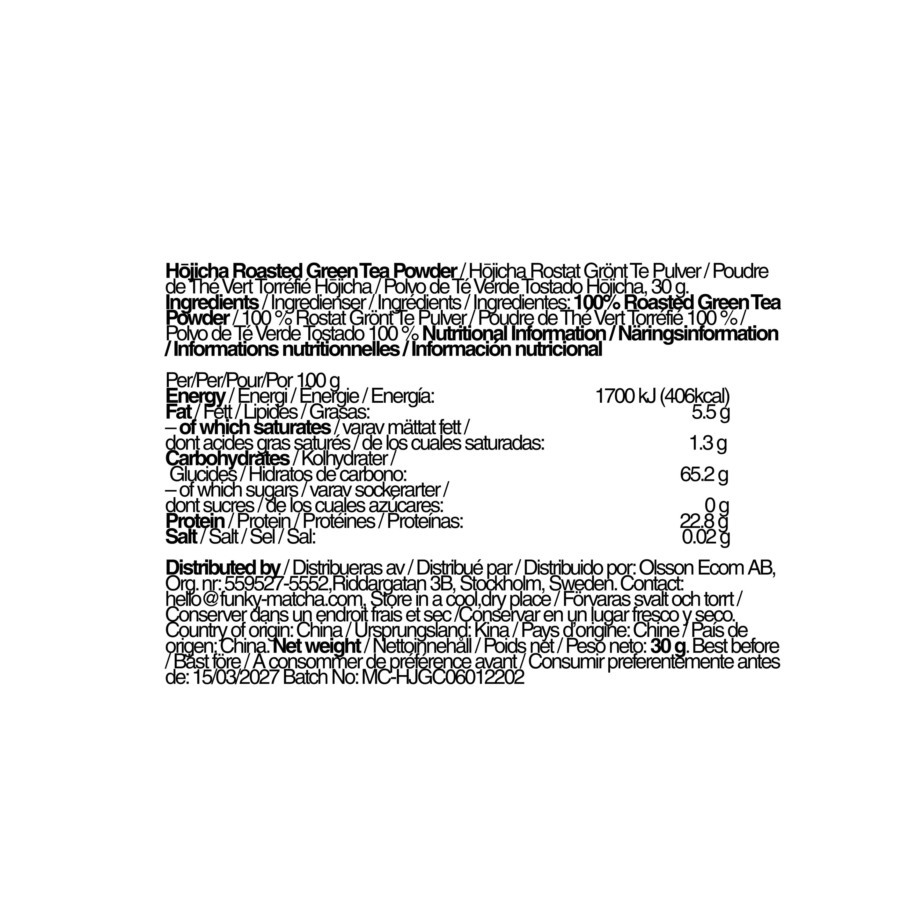 Roasted Hojicha Powder – Tedsrightmind Limited Edition (30g Tin)